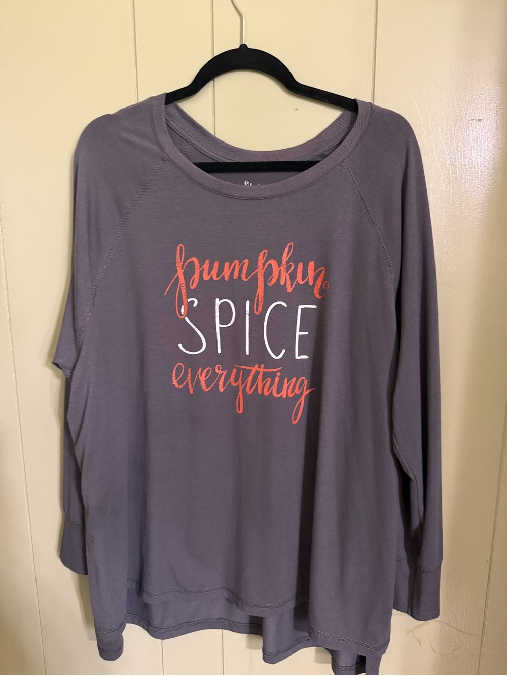 Women's 'Pumpkin Spice Everything' Long-Sleeve Tunic - Gray